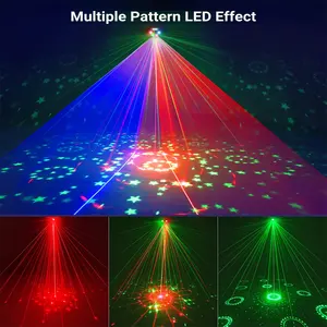 Ehaho Strobe 3D grafik uzaktan kumanda çift projektör işıkları ile disko ışık RGB animasyon DJ parti ışığı