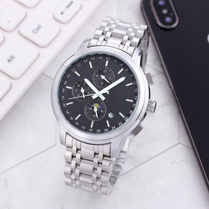 <strong>Brown</strong> Hollowed-out Design Leather Strap BGW9 Lumi Nova <strong>Dial</strong> and Hands Chronograph Automatic <strong>Watches</strong> Without Battery - Product Image 4