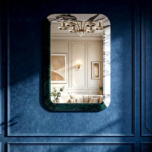 <b>Rectangular</b> Marble Framed Wall <b>Mirror</b> Traditional Design 6mm Glass Thickness Bathroom No Electricity Required - Product Image 1