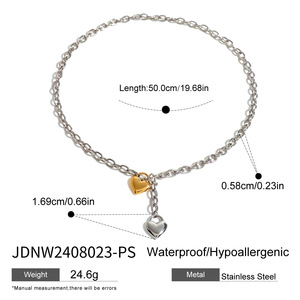 Luxury INS 18K Gold Plated Titanium Steel Heart Pendant Clavicle Necklace <b>Cross</b>-border Jewelry - Product Image 4