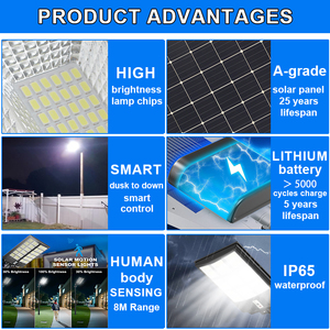 Lampadaires Solaires de Rue <span class=keywords><strong>1000W</strong></span>, <span class=keywords><strong>Projecteur</strong></span> Extérieur <span class=keywords><strong>Solaire</strong></span> LED 500W <span class=keywords><strong>1000W</strong></span> 1500W, Éclairage de Jardin LED <span class=keywords><strong>Solaire</strong></span> - Product Image 3