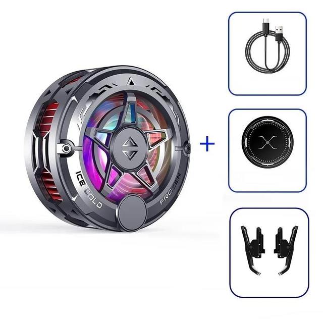 NKIWI K20 Phone Cooler for Gaming Magnetic Semiconductor Cooling Fan with Digital Display RGB Lights