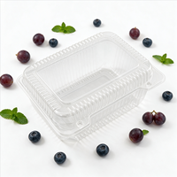 Transparante fruit- en groenteverpakking, grote capaciteit, voedselveilig, gerecycled PET, supermarkt, vers, 1500ml