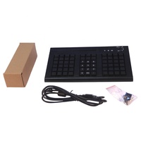 Clavier TPV entièrement programmable KB66AMS/U à 66 touches avec lecteur de carte MSR 3 pistes, interface USB/PS2 compatible Windows/Android/Linux