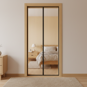 Cortina Magnética para Puerta de Dormitorio de Primera Calidad al Mejor Precio, Estilo Moderno, Negra, Antimosquitos, Malla de Verano, Poliéster Duradero - Product Image 5