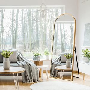 Norhs Modernes Wohnzimmer Gold Schwarz Edelstahl Gerahmte Halbkreis förmige Kosmetik spiegel Wand dekoration Gewölbter Boden Salon Wand spiegel - Product Image 4