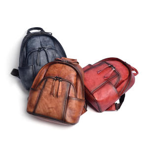 Sac à dos pour femmes en cuir de vache véritable fait main Andong, rétro, solide, avec fermeture éclair, poignée souple, sac de loisirs, grande capacité, sacs de voyage - Product Image 5