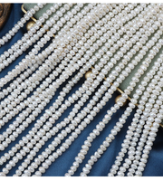 Perles d'eau douce naturelles blanches de 4-5 mm, de forme baroque, à haute brillance, de qualité AA, sans noyau, perles en vrac pour bricolage, longueur 36 cm