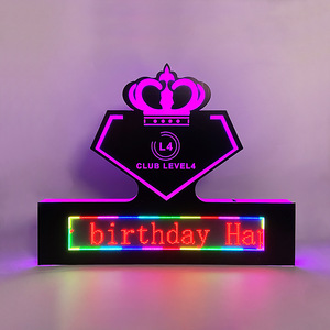 Panneau lumineux LED rectangulaire à sept couleurs pour bar, KTV, fête, message de bienvenue avec design couronne - Product Image 4