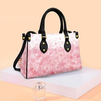 Sac à main fourre-tout en cuir PU de bonne qualité avec motif floral imprimé, nouvelle collection 2023, pour femme, rose