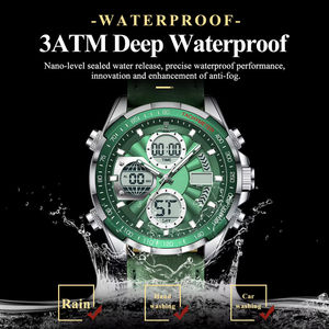 POEDAGAR E108 Dual Display Digital LED Watches for Men Waterproof Electronic Multifunctional Date Week Sports Reloj Watch - Product Image 3