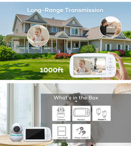 <span class=keywords><strong>Babyphone</strong></span> vidéo sans fil 5 pouces 720p 1000 pieds avec caméra PTZ zoom, berceuse, capteur de température, protection de sécurité - Product Image 4