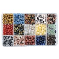 720 pièces/boîte 24 grilles 6mm pierre naturelle ronde pierres précieuses perles en vrac D I Y perles pour Bracelet collier boucles d'oreilles ensemble