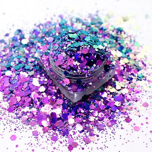 Nouveau pigment inorganique BAOFULL en polyester, mélange artisanal, paillettes caméléon à changement de couleur, en vrac, en flacon secoueur, plastique, 1 kg - Product Image 1