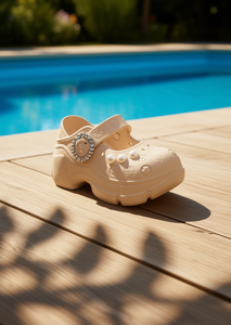 Zoccoli con perle stile Mary Jane, scarpe estive per donne e ragazze, taglia 27, tomaia in plastica morbida e leggera, intersuola in EVA - Product Image 2