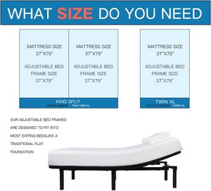 Tecforcareスプリットキング調整可能ベッドベースデュアルリモート4充電ポートワイヤレスコントロールマッサージゼロ重力ベッドフレーム - Product Image 4