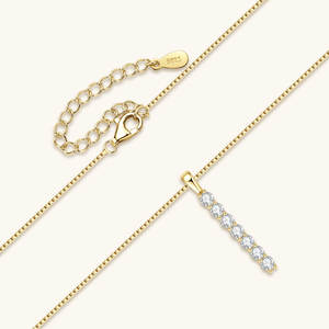S925 0.56 <span class=keywords><strong>Karat</strong></span> D Moissanite Cadeia Jóias Colar Mulheres Feminino Simples Mossanite Bar Colar de Casamento para As Mulheres - Product Image 3