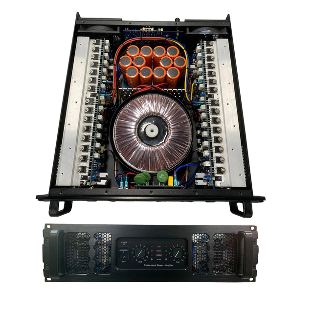 Metal-cased Professional Audio Amplifier 2-channel 2x1300W Power Amplifier Stereo Output for DJ Stage Performance LIVE Concert