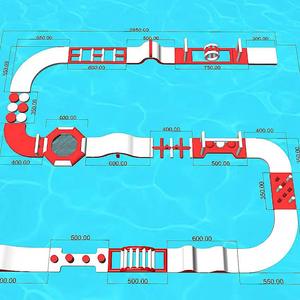 Circuito <span class=keywords><strong>de</strong></span> Obstáculos Inflable Comercial para Lagos |   Circuito <span class=keywords><strong>de</strong></span> Obstáculos Flotante para Parques Acuáticos al Aire Libre, para Lagos y Resorts, OEM - Product Image 6