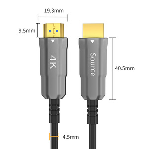 Câble HDMI 2.0 à fibre optique AOC plaqué or 10M 30M 50M 100M HDMI 4K 60Hz Noir PVC Boîte en carton AOC Moniteurs Combinaison Stock - Product Image 6