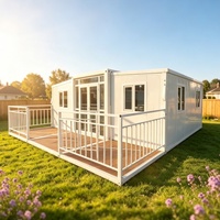 Maison conteneur de luxe modulaire extensible 20FT 30FT 40FT, préfabriquée et portable, avec salle de bain, cuisine, terrasse et bureau à domicile