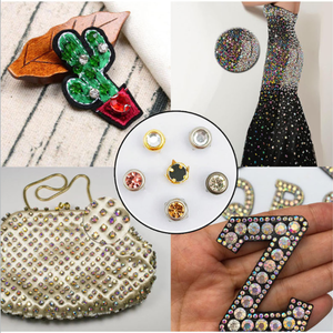 Factory <strong>Custom</strong> Zinc Alloy Flower Shape Polished Magnetic Snap <strong>Button</strong> Rhinestone Rivets Claws <strong>Crystal</strong> Studs <strong>Custom</strong> Color Leather - Product Image 6