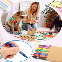 Lot de crayons promotionnels 4 couleurs en boîte carton kraft recyclé non toxique – Fournitures scolaires en gros à prix abordable