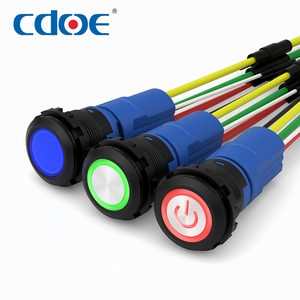 Không thấm nước chuyển đổi vòng chiếu sáng điện biểu tượng ánh sáng màu đỏ 6V 48V loại tạm thời 22mm nút cho thiết bị công nghiệp - Product Image 1