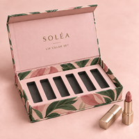 Boîtes d'emballage personnalisées pour rouge à lèvres et gloss, boîtes cadeaux cosmétiques rigides en carton de luxe avec insert en EVA, fabricant