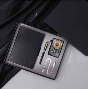 Simple Elegant Business Notebook Pen Set with Magnetic Wireless Charging 10000mAh Power Bank for Corporate Souvenir Gift Ideas - Product Image 1