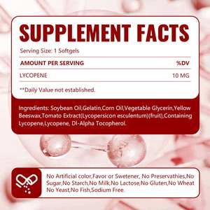 OEM Extracto de hierbas Cápsulas orgánicas de licopeno Antioxidante <span class=keywords><strong>Softgel</strong></span> Suplementos dietéticos a granel <span class=keywords><strong>500mg</strong></span> Cápsulas de licopeno - Product Image 2