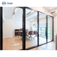 Cloison de séparation en verre pour bureau commercial, design moderne, cadre en aluminium, insonorisation 45 dB, écologique, installation rapide, école