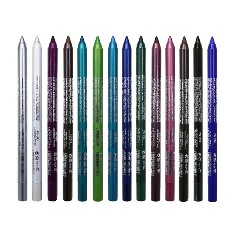2023 all'ingrosso 14 colori matita per labbra vegana impermeabile a lunga durata senza penna per ombretto in Gel glitterato in fiore