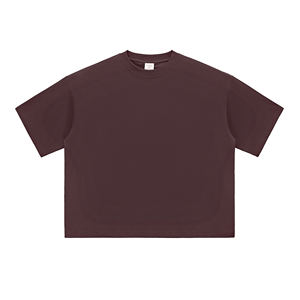 Camiseta de punto cuadrado para hombre, de gran tamaño, 230GSM, 100% algodón, ropa de calle teñida Lisa antiarrugas, informal, Unisex - Product Image 3