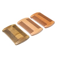 Peigne de barbe en bois naturel pour hommes, étiquette privée, double dents, moustache, bon marché, nouveau style,
