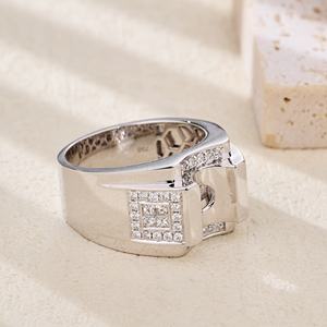 Bague de fiançailles semi-montée en or 18 carats de haute qualité, fabriquée à la main, avec pierre naturelle certifiée, pour homme - Product Image 6