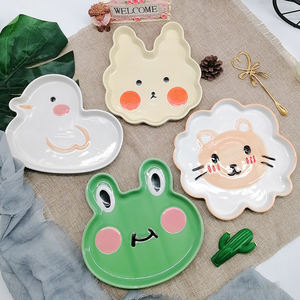 Plato de cerámica con forma de Animal para desayuno, juego de vajilla con dibujos de conejo, Rana, postre, plato para aperitivos y frutas - Product Image 2