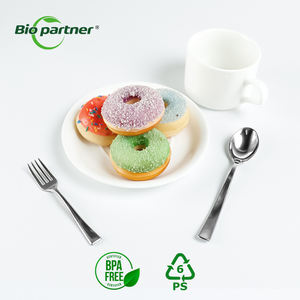 Juego de Cubiertos Desechables de Plástico Resistente PS Plateado para Restaurante, Bodas, Fiestas, Cenas y Comida para Llevar - Product Image 1