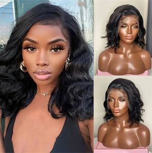 Perruque de corps sans colle cheveux humains pré plumés Body Wave Wear and Go perruque sans colle dentelle fermeture nouvelles perruques améliorées sans colle - Product Image 3