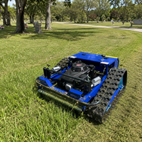 Tondeuse à chenilles télécommandée 200m avec coupe de 550mm, moteur essence 224cc et réglage de hauteur à distance pour broussailles et herbe haute agricoles