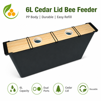 Grand récipient d'eau pour abeilles de 6 L en PP avec couvercle en sapin naturel, abreuvoir pour apiculture, outil d'alimentation pour ruche, fournitures pour apiculture