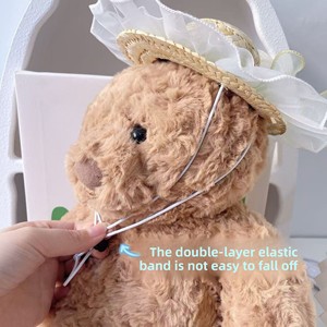 Nuevo Sombrero para Mascotas para Todas las Estaciones, Diseño Floral Dulce con Encaje, Sombrero <span class=keywords><strong>de</strong></span> Paja Tejida para Gatos y Perros - Product Image 2
