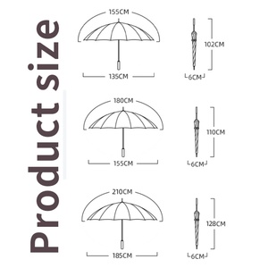 Windproof UV Protection Golf <b>Umbrella</b> with Custom Printing / Super Large 185cm <b>Umbrella</b> for Rain and Sun - Product Image 4