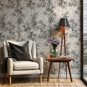 Papel Tapiz Autoadhesivo Blanco y Negro <span class=keywords><strong>de</strong></span> <span class=keywords><strong>Toile</strong></span> <span class=keywords><strong>de</strong></span> <span class=keywords><strong>Jouy</strong></span> para Habitación, Papel Tapiz No Tejido Sin PVC ni Vinilo - Product Image 6