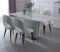 Table de salle à manger de 6 ou 8 places, ensemble rectangulaire en marbre de style européen, meubles d'intérieur, offre spéciale