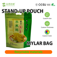 Sacs refermables transparents personnalisés en Mylar 3,5G, anti-odeur, pochettes verticales en PE recyclables