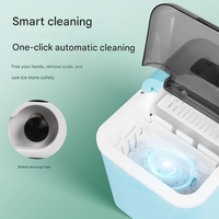 Akıllı APP kontrolü taşınabilir elektrikli buz yapım makinesi otomatik temizleme özelliği çıkarılabilir üst kapak uygun sepet ev içerir