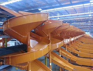 Truelisort Nieuwe RVS Verstelbare Spirale Zwaartekrachtbaan Transportband Handvat Gemakkelijk Multifunctioneel voor Postsortering Retail - Product Image 3