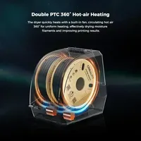 Pengering Filamen Crealit Space Pi Plus yang Ditingkatkan, 2 Gulungan, Pemanas Udara Panas 360°, Penyesuaian Suhu 45-70°C, Baru, Garansi 1 Tahun