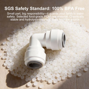 Pasokan Pabrik Sambungan Cepat Elbow 90 Derajat 1/4 inci 3/8 inci 1/<span class=keywords><strong>2</strong></span> inci Konektor POM Push Fit untuk Pemurni Air RO Mesin Kopi - Product Image 4